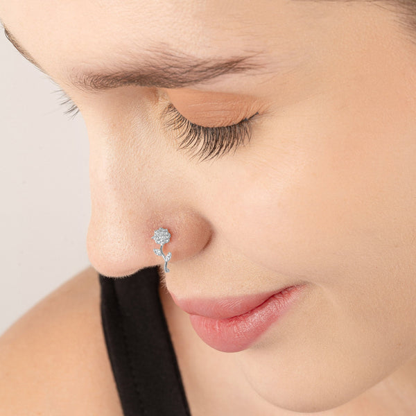 Floral CZ Spark Nose Pin