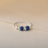 Small Blue Bead Nose Ring