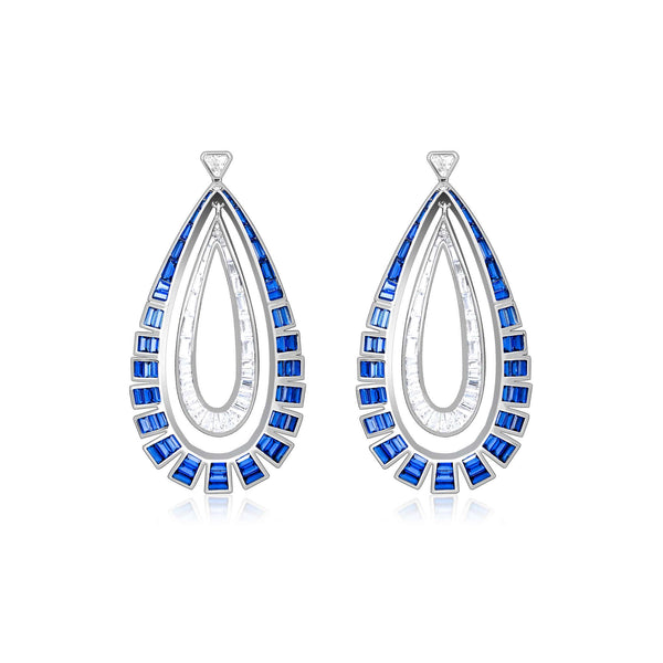 Double Layered Tear drop Dangle Earrings