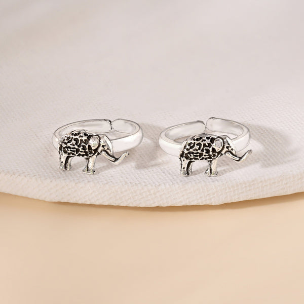 Oxidised Elephant Toe Ring