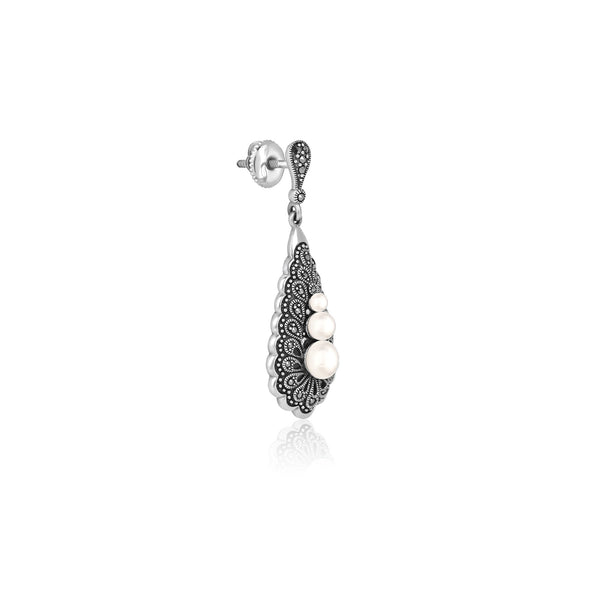 Silver Labyrinth Danglers