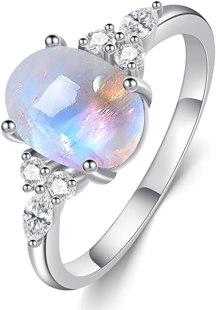 Rainbow Moonstone Ring - C1234- 925 Sterling Silver test item