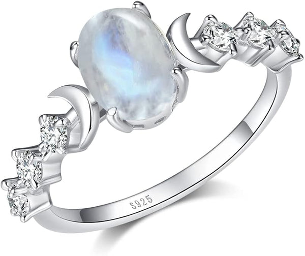 Rainbow Moonstone Ring - C1234- 925 Sterling Silver test item